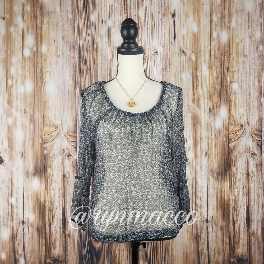 Lucky Brand/John Robshaw | Sheer Boho style blouse